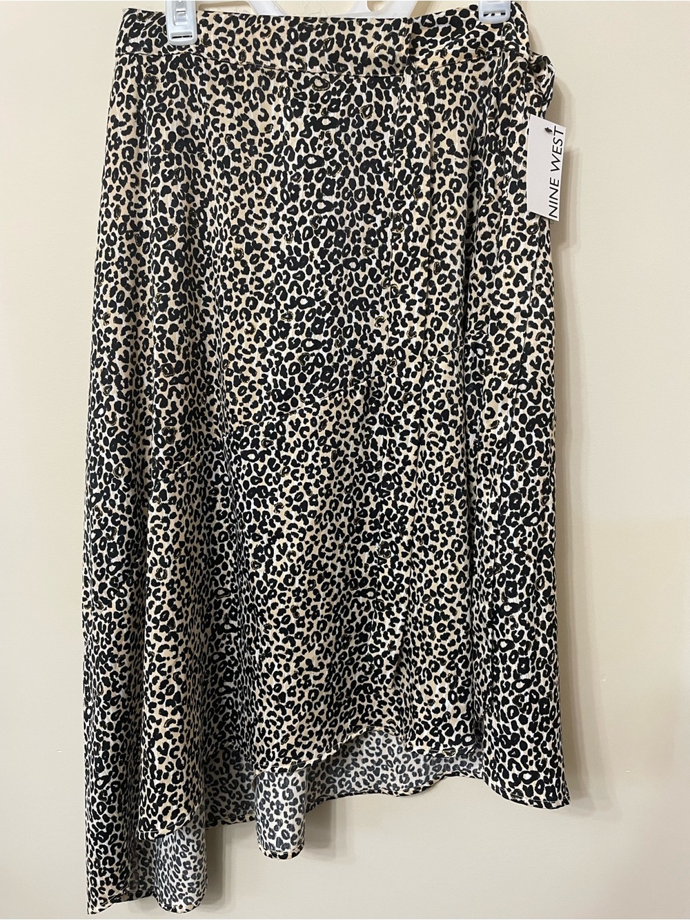 Nine West Beige and Black Leopard A-Line Skirt
